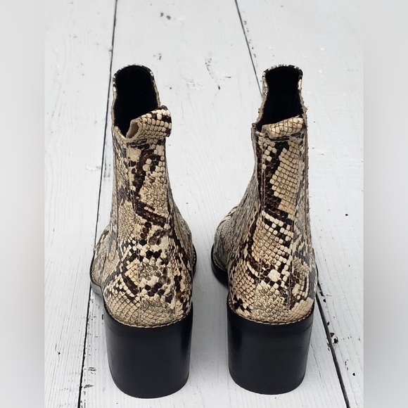 NWT Nordstrom Nohazina-Lea Caramel Snake Print Heel Ankle Boots Size: - Picture 7 of 10